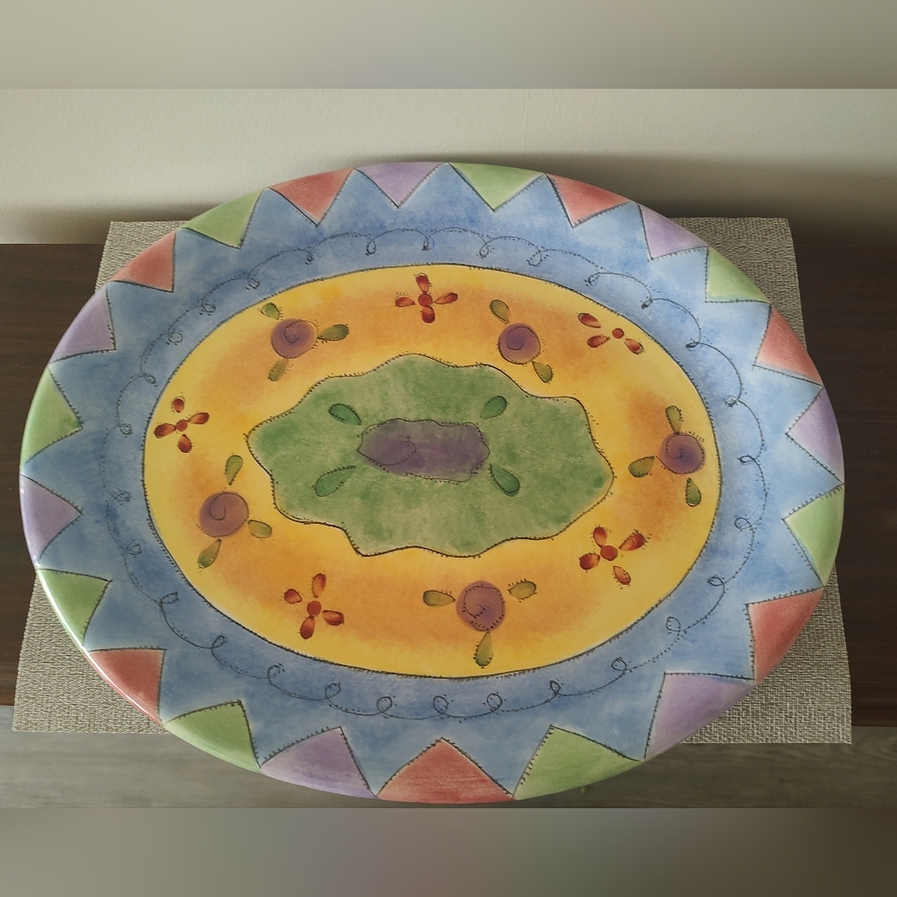 Large Oval Colorful Platter by Sango